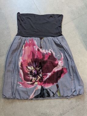 Linea Domani Maternity Bubble Skirt Size 10 Floral Cotton Silk Blend Elastic Wai